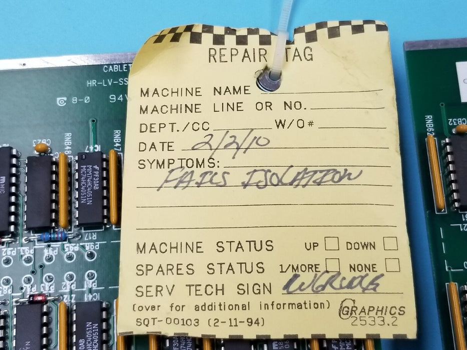 LOT OF 2 CABLETEST HR-LV SC REV. 3 BOARDS P/N: 20-26020, HRZ-LV-SSM *FOR PARTS*