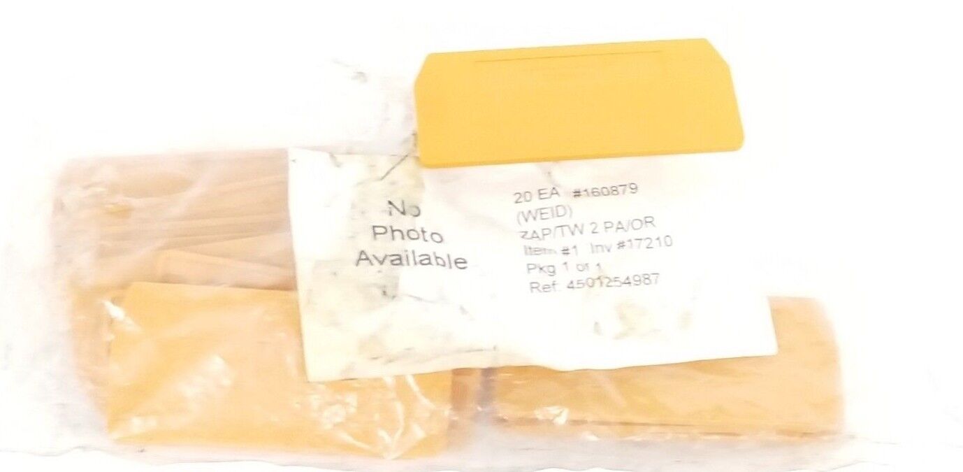 LOT OF 20 NEW WEIDMULLER ZAP/TW 2 PA/OR END PLATES
