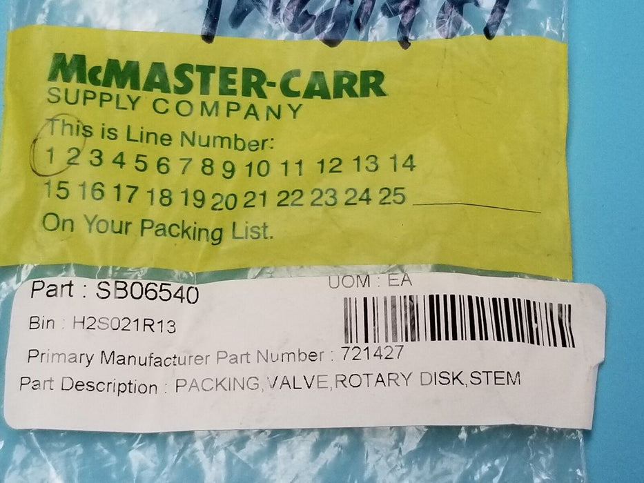 LOT OF 2 NEW MCMASTER-CARR 721427 PACKING VALVE ROTARY DISK STEMS SEAL KITS