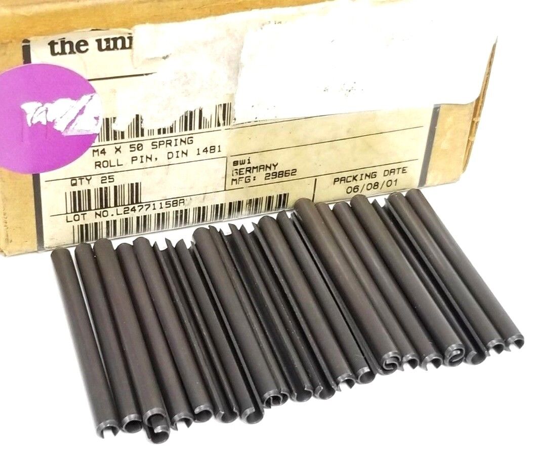 LOT OF 23 NEW GENERIC M4X50 SPRING ROLL PINS DIN 1481