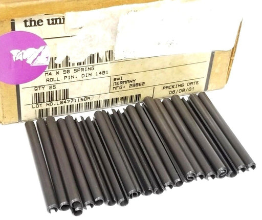 LOT OF 23 NEW GENERIC M4X50 SPRING ROLL PINS DIN 1481