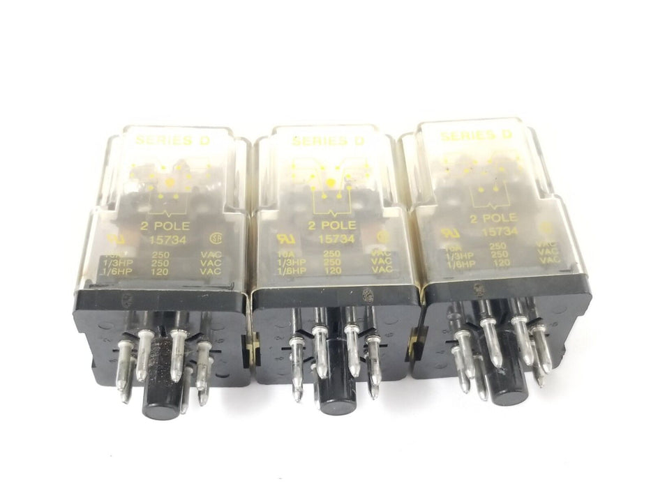LOT OF 3 SQUARE D 8501-KPD12V53 GENERAL PURPOSE RELAY 8501KPD12V53, SER. D, 24V