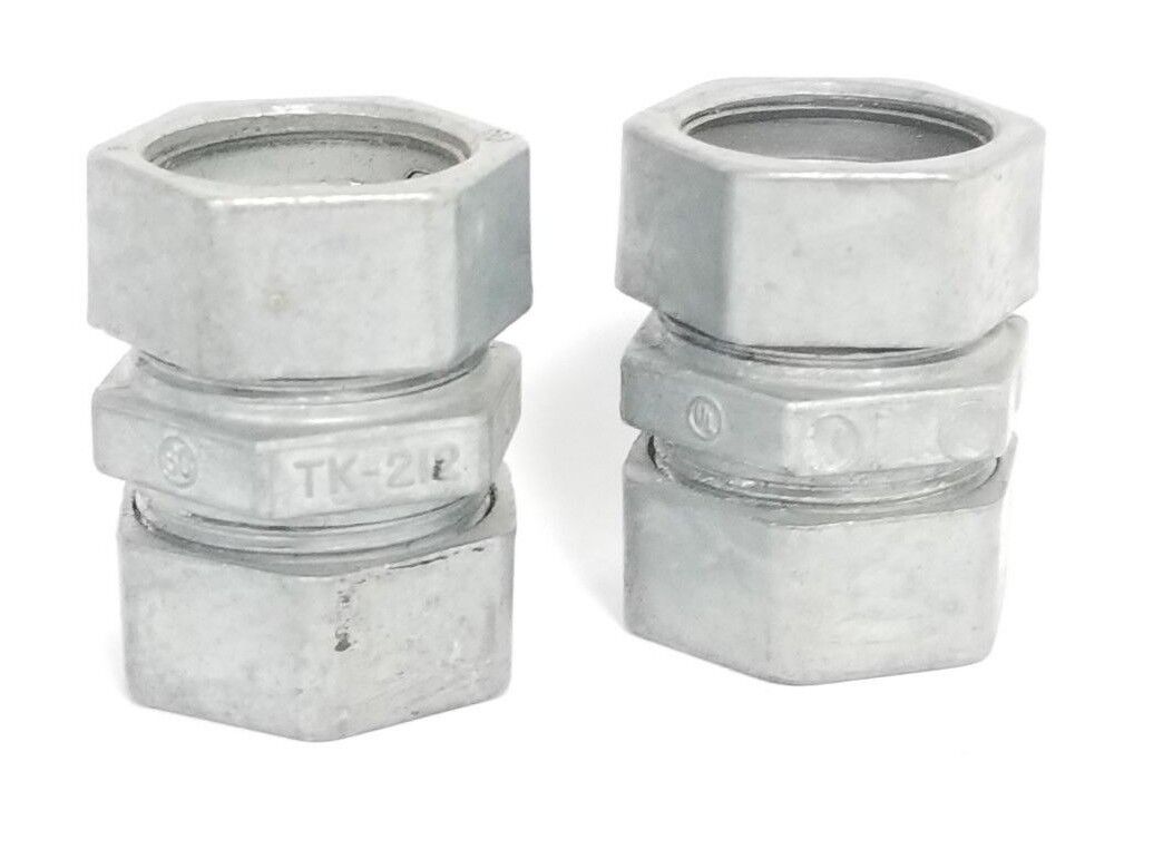 LOT OF 2 STEEL CITY TK-212 3/4" COMPRESSION CONDUIT COUPLINGS TK212