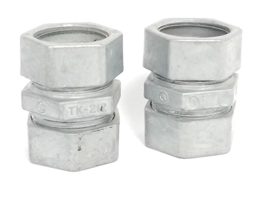 LOT OF 2 STEEL CITY TK-212 3/4" COMPRESSION CONDUIT COUPLINGS TK212