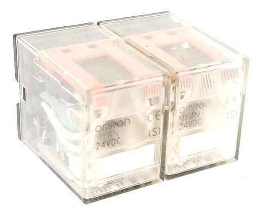 LOT OF 2 OMRON MY4N-24VDC RELAYS 5A 250VAC 5A 30VDC MY4N
