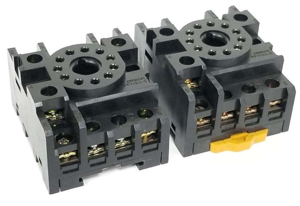 LOT OF 2 OMRON PF113A-E RELAY SOCKET BASES 10A 250V 0C3 PF113AE