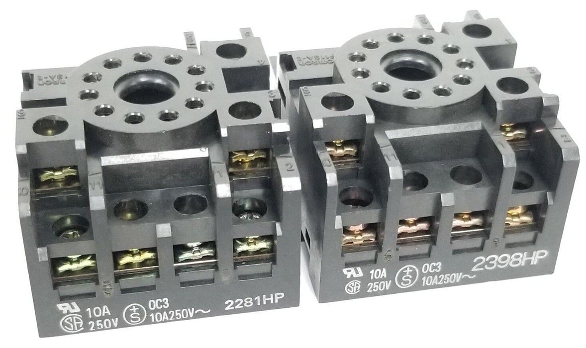 LOT OF 2 OMRON PF113A-E RELAY SOCKET BASES 10A 250V 0C3 PF113AE