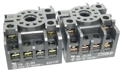 LOT OF 2 OMRON PF113A-E RELAY SOCKET BASES 10A 250V 0C3 PF113AE