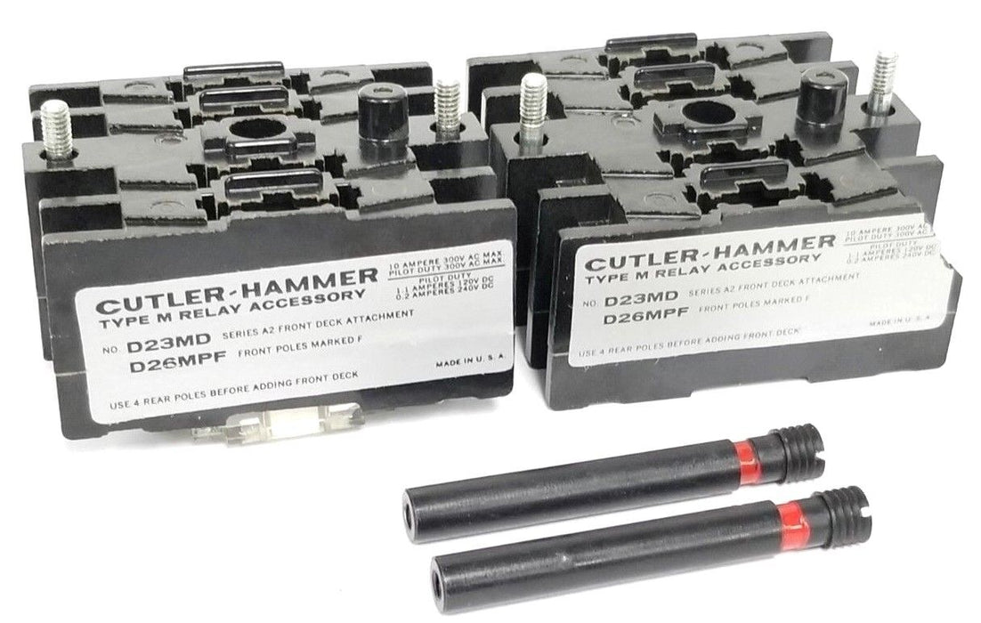 LOT OF 2 CUTLER HAMMER D23MD10 RELAY ACCESSORY FRONT DECKS