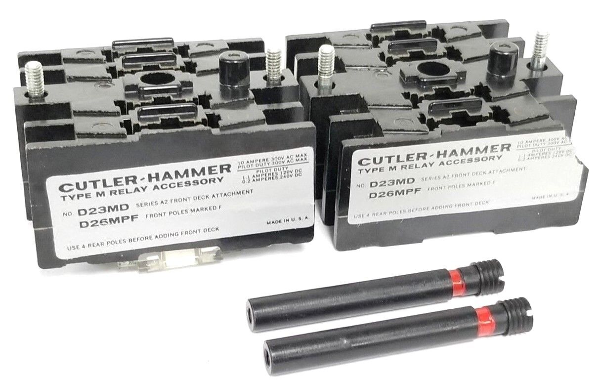 LOT OF 2 CUTLER HAMMER D23MD10 RELAY ACCESSORY FRONT DECKS