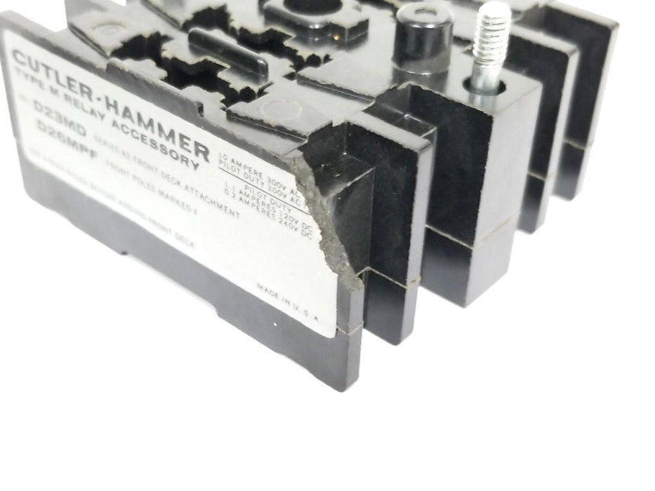 LOT OF 2 CUTLER HAMMER D23MD10 RELAY ACCESSORY FRONT DECKS