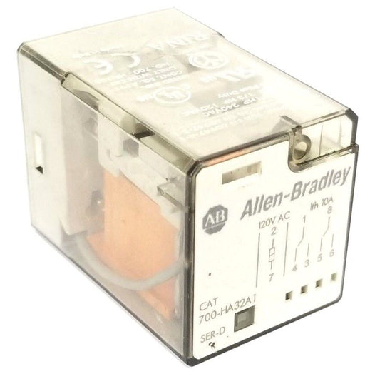 ALLEN BRADLEY 700-HA32A1 RELAY SER. D 120VAC 50-60HZ, 700HA32A1