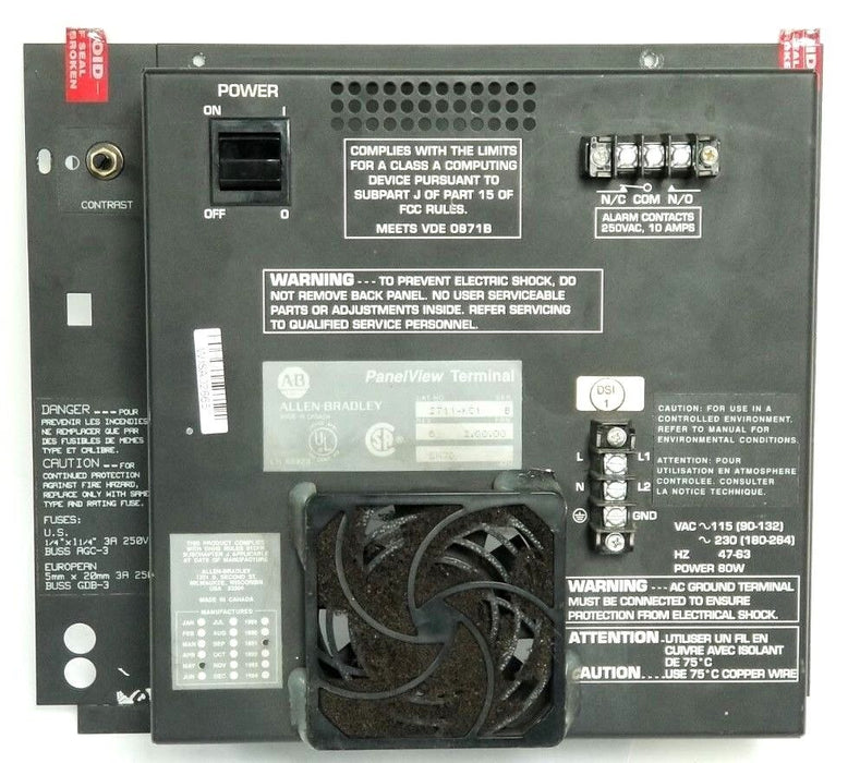 ALLEN BRADLEY 2711-KC1 PANELVIEW TERMINAL BACK PANEL SER.B REV. B 2711KC1