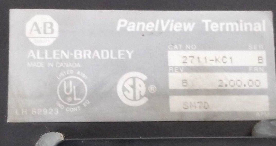 ALLEN BRADLEY 2711-KC1 PANELVIEW TERMINAL BACK PANEL SER.B REV. B 2711KC1