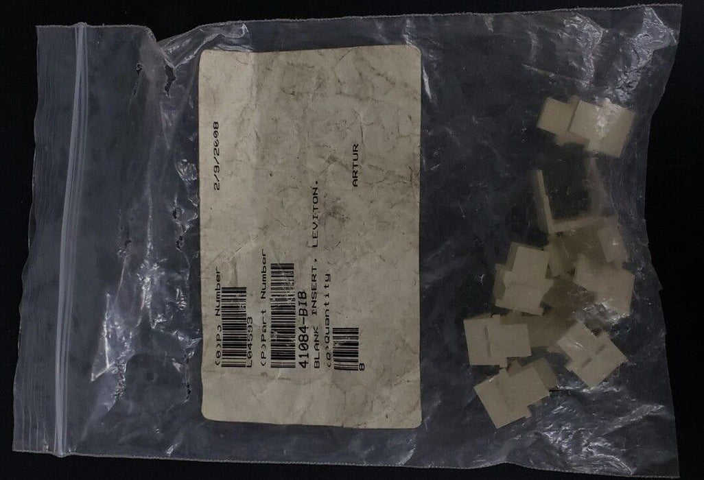 LOT OF 8 NEW LEVITON 41084-BIB BLANK QUICKPORT INSERTS 4084BIB
