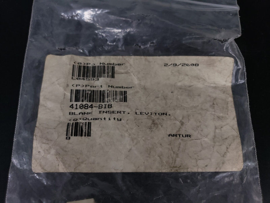LOT OF 8 NEW LEVITON 41084-BIB BLANK QUICKPORT INSERTS 4084BIB
