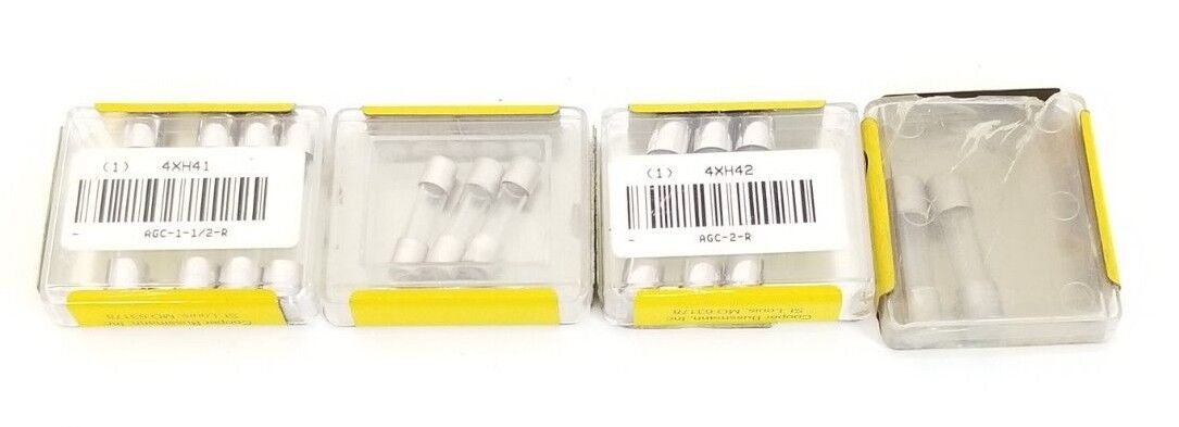 LOT OF COOPER BUSSMANN FUSES AGX-2, AGC-2-R, GMA-250-R, AGC-1-1/2-R