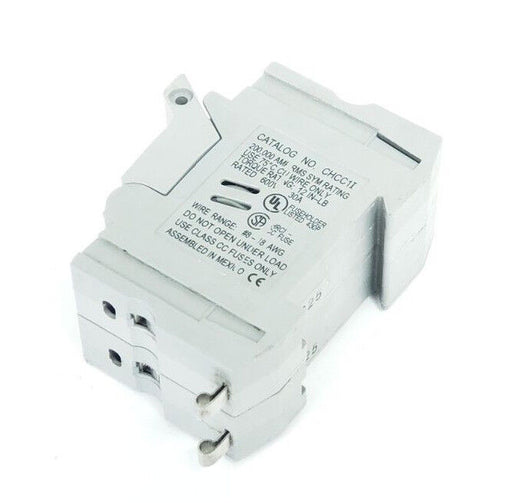 LOT OF 2 COOPER BUSSMANN CHCC1I FUSE HOLDERS 30A, 600V, W/ KTK-R-3 FUSES