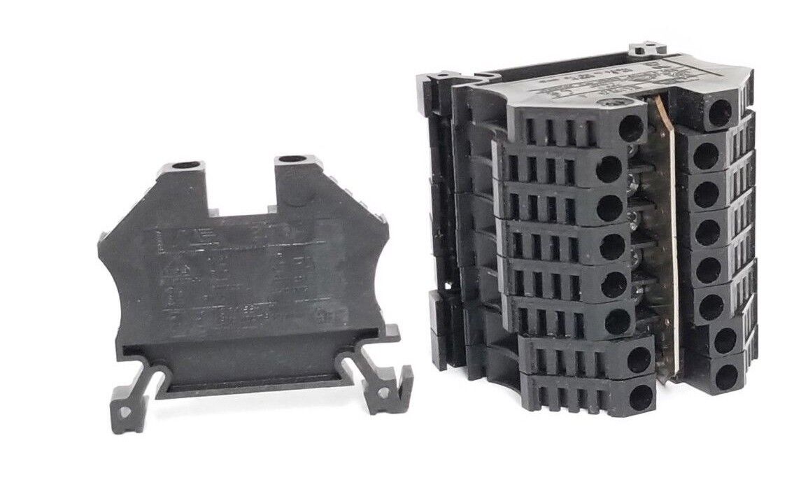 LOT OF 9 EURO 4 TERMINAL BLOCKS BLACK