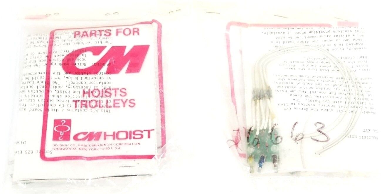 LOT OF 2 NEW CM HOIST SERIES 626 ELECTRIC HOIST DIODE KITS 26663
