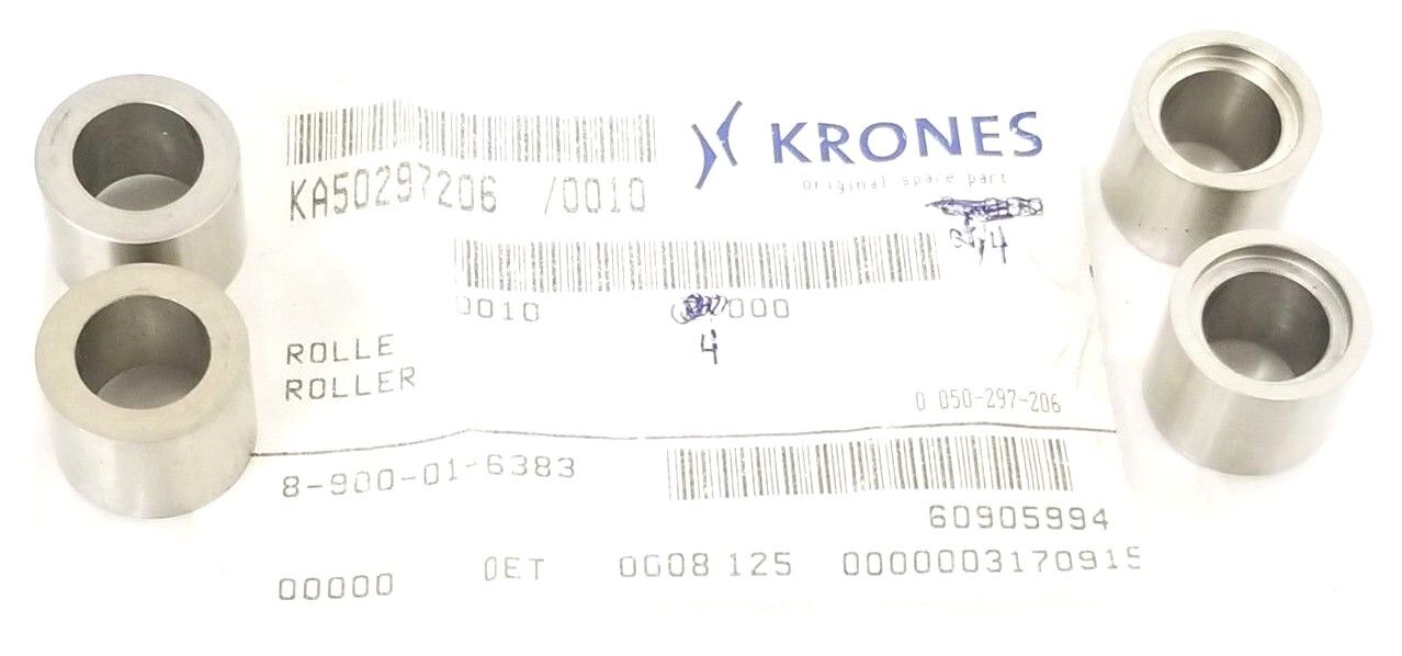 LOT OF 4 NEW IN BAG KRONES 8-900-01-6383 ROLLER BUSHINGS 8900016383