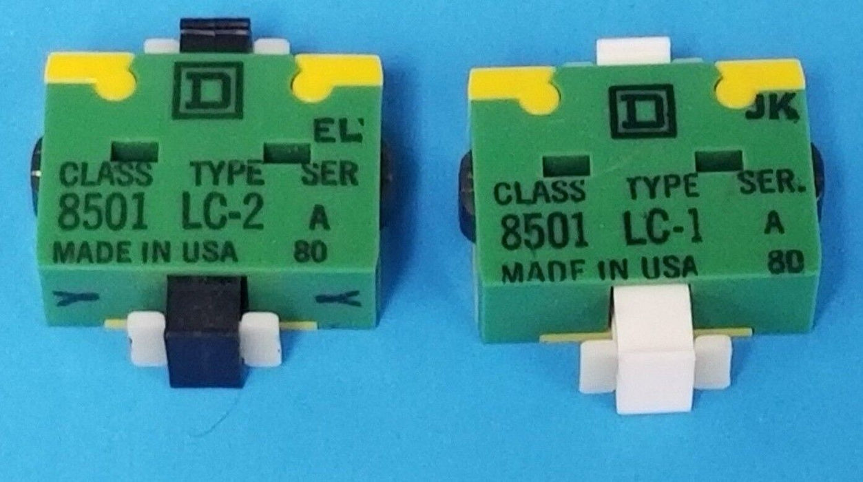 LOT OF 2 NEW SQUARE D CONTACT CARTRIDGES 8501 LC-1 & 8501 LC-2 SER. A