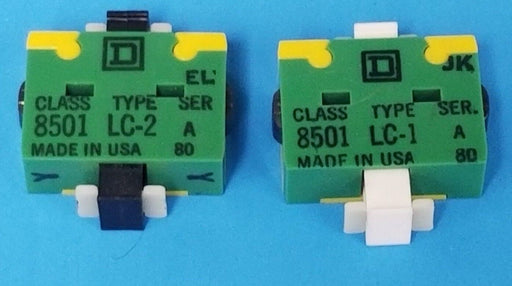 LOT OF 2 NEW SQUARE D CONTACT CARTRIDGES 8501 LC-1 & 8501 LC-2 SER. A
