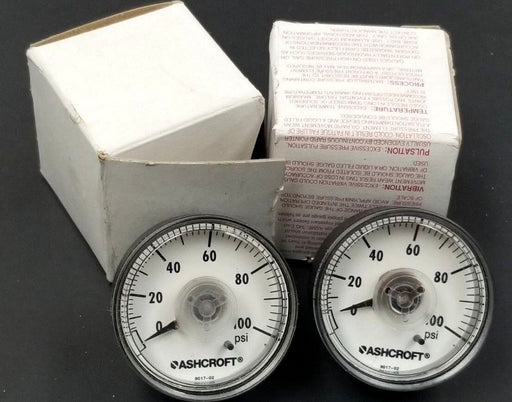 LOT OF 2 NIB ASHCROFT 9017-02 GAUGES 0-100 PSI