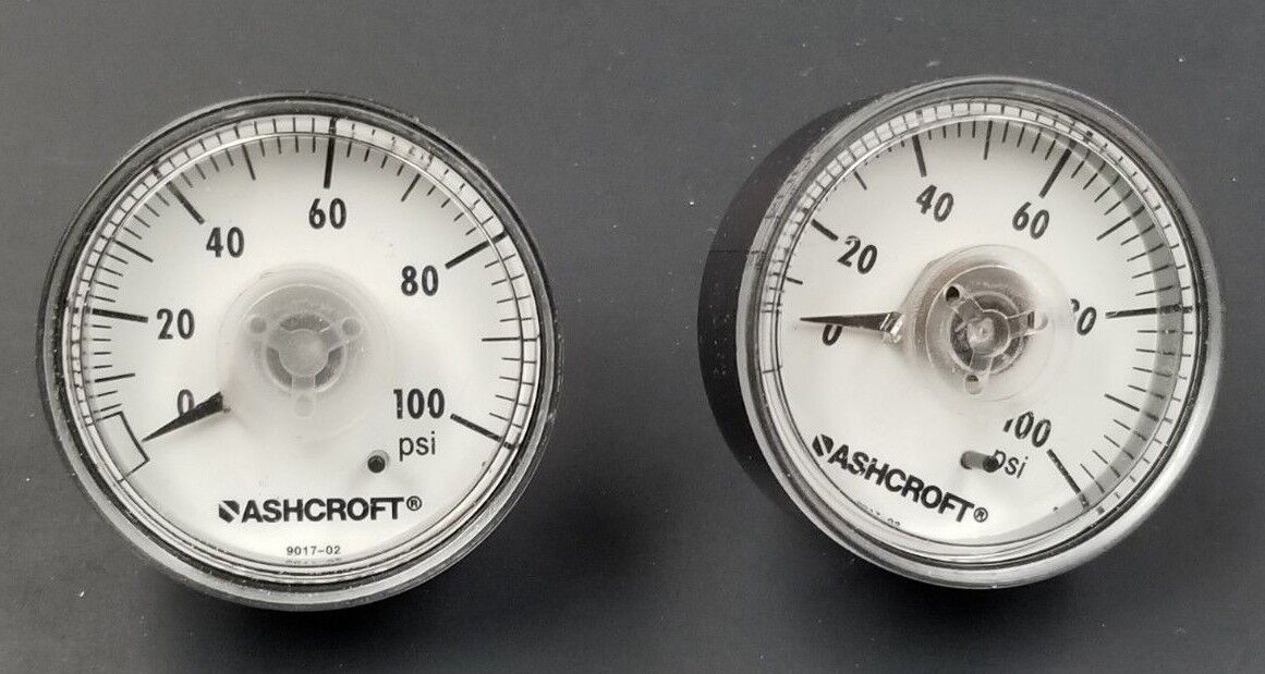 LOT OF 2 NIB ASHCROFT 9017-02 GAUGES 0-100 PSI