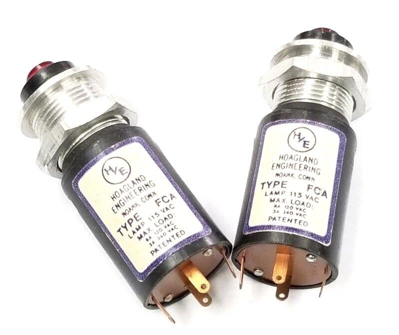 LOT OF 2 HOAGLAND ENGINEERING TYPE FCA LAMPS, 115VAC