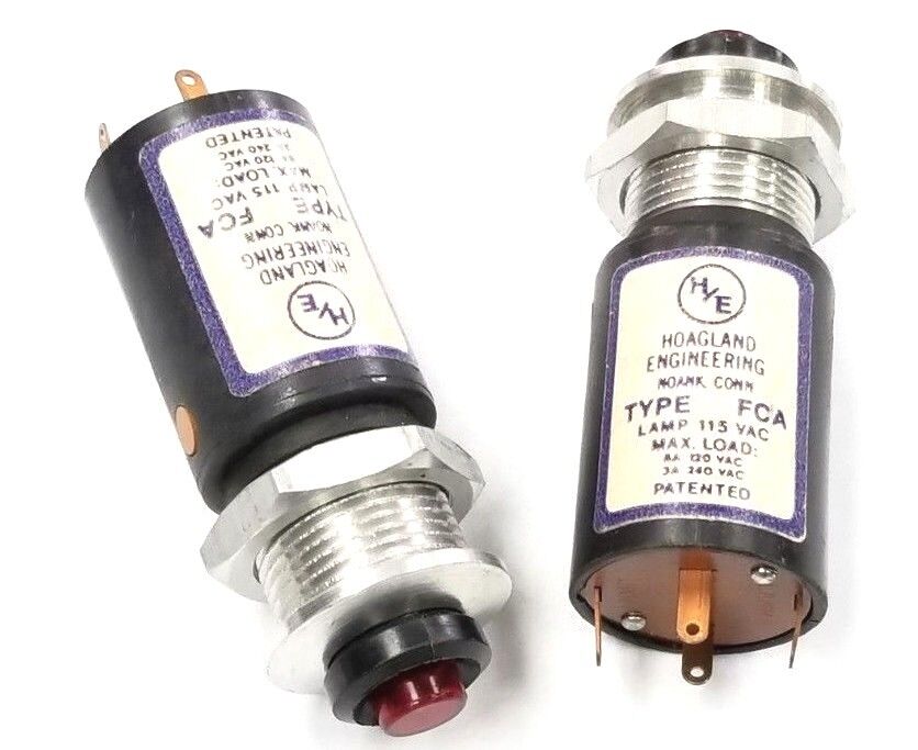 LOT OF 2 HOAGLAND ENGINEERING TYPE FCA LAMPS, 115VAC