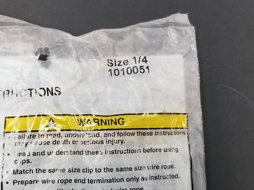 NEW CROSBY CLIP 1010051 SIZE: 1/4