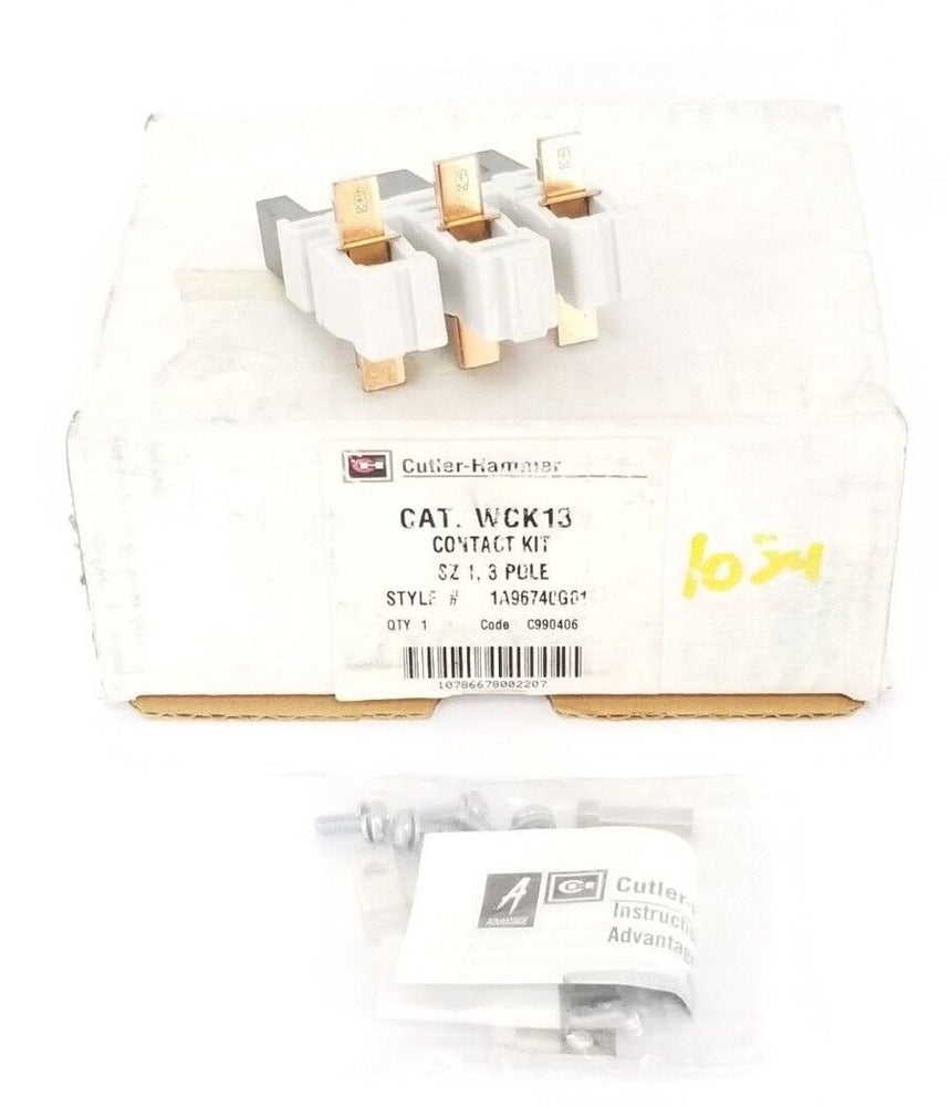 NIB CUTLER-HAMMER WCK13 CONTACT KIT SIZE 1, 3 POLE STYLE: 1A96740G01