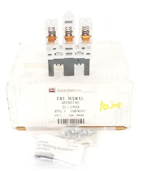 NIB CUTLER-HAMMER WCK13 CONTACT KIT SIZE 1, 3 POLE STYLE: 1A96740G01