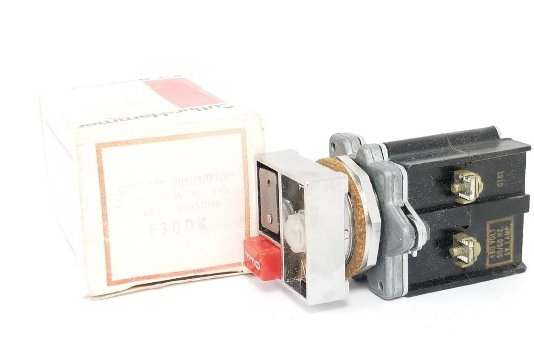 NIB EATON CUTLER-HAMMER E30DK COMPACT PUSHBUTTON OPERATOR W/IND. LIGHT