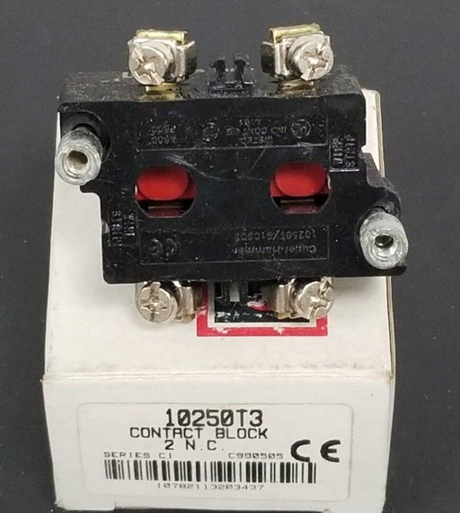 NIB CUTLER-HAMMER 10250T3 CONTACT BLOCK 600VAC, 2 N.C. SER. C1