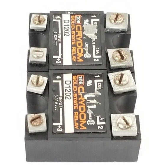 LOT OF 2 CRYDOM D1202 SOLID STATE RELAYAS 120V, 2.5A