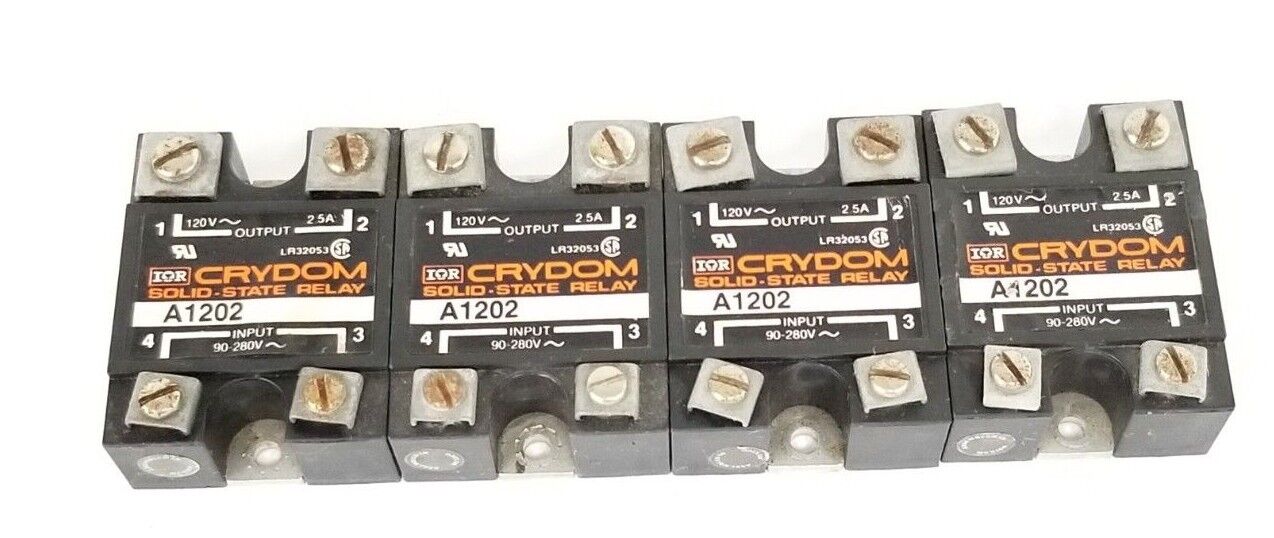 LOT OF 4 CRYDOM A1202 SOLID STATE RELAYS 120V, 2.5A