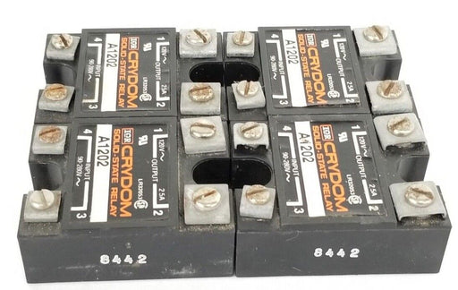 LOT OF 4 CRYDOM A1202 SOLID STATE RELAYS 120V, 2.5A