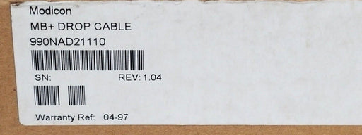 BOX OF 5 NEW MODICON 990-NAD-211-10 MODBUS+DROP CABLES REV 1.04, 990NAD21110