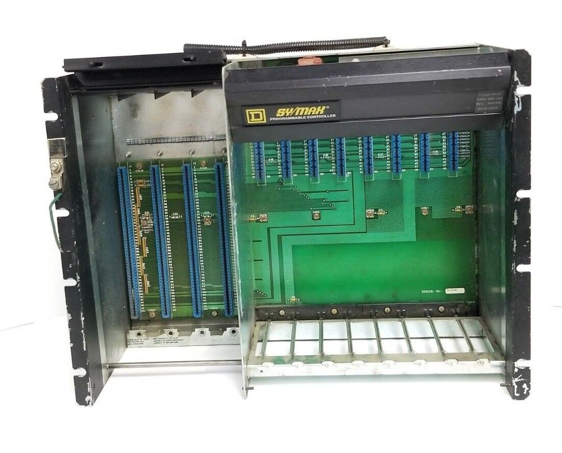 SQUARE D SY/MAX 8030-HRK-150 SER. B1 8-SLOT PLC RACK ASSEMBLY 8030HRK150