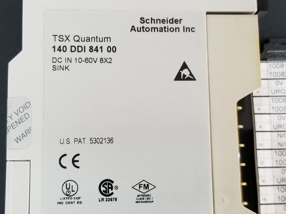 SCHNEIDER AUTOMATION 140 DDI 841 00 INPUT MODULE REV. 11.00 W/ 140XTS-002-00