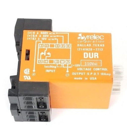 SYRELEC DUR-110VAC VOLTAGE CONTROL MODULE SPDT 10A 110 VAC DUR110A