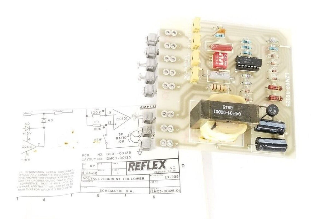 NIB REFLEX INC. 12M03-00125 VOLTAGE/CURRENT FOLLOWER BOARD MOD236 12M3-125