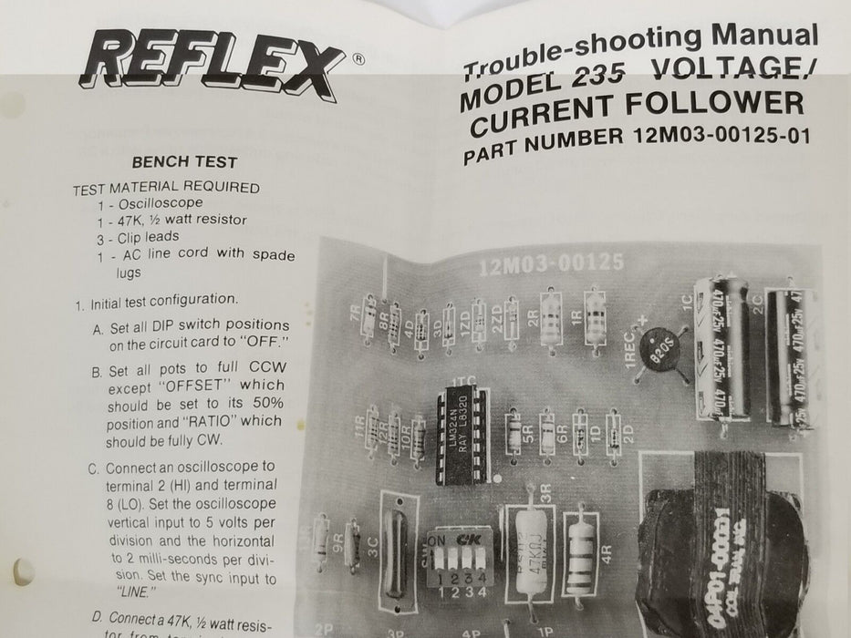 NIB REFLEX INC. 12M03-00125 VOLTAGE/CURRENT FOLLOWER BOARD MOD236 12M3-125