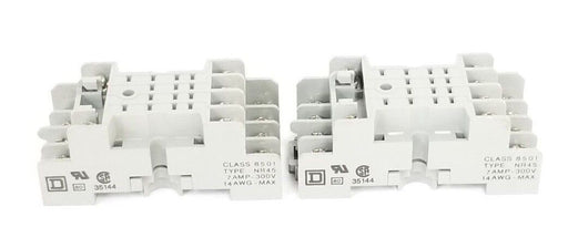 LOT OF 2 NEW SQUARE D 8501-NR45 RELAY SOCKET BASES 7A-300V 14AWG 8501NR45