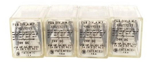 LOT OF 4 POTTER & BRUMFIELD KHU-17D11-24 RELAYS 24VDC, KHU17D1124