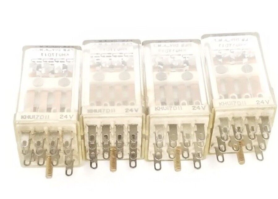 LOT OF 4 POTTER & BRUMFIELD KHU-17D11-24 RELAYS 24VDC, KHU17D1124