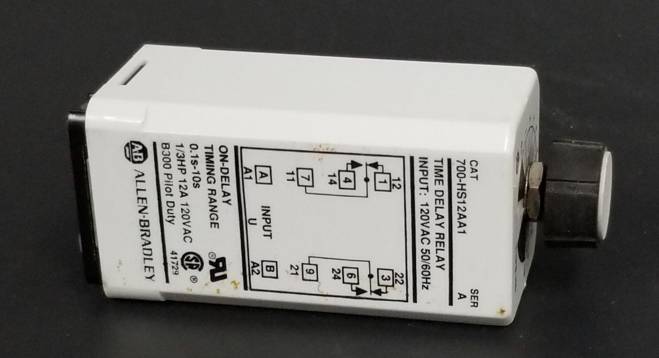 ALLEN BRADLEY 700-HS12AA1 TIME DELAY RELAY 700HS12AA1, SER. A, 0.1S-10S