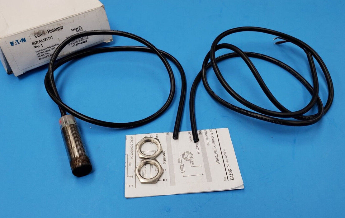 EATON CUTLER-HAMMER E57LAL18T111 TUBULAR INDUCTIVE PROXIMITY SENSOR, SER. G1